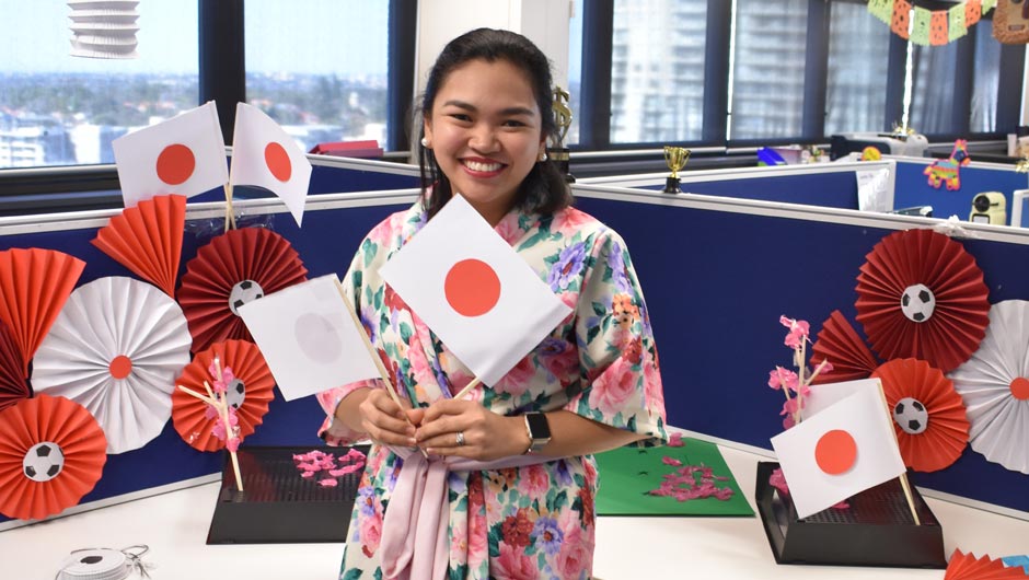BlueInc staff celebrated the 2018 World Cup by dressing up and decorating workspaces to a chosen competitor country
