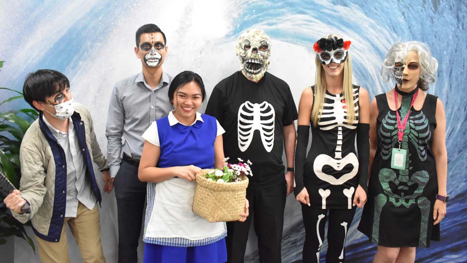 BlueInc staff celebrating Halloween, 2018