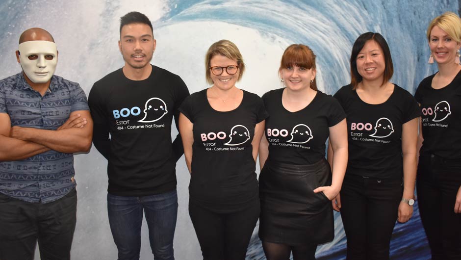 BlueInc staff celebrating Halloween, 2018